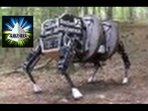 DARPA ★ Legged Squad LS3 Quadruped Robot Mule Follows Tight 👽 Robot Running