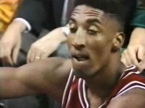 NBA Dennis Bad Boy Rodman flagrant foul on Scottie Pippen