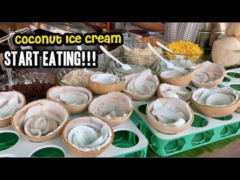 The Best Coconut Ice Cream -Street food Bangkok’s Chatuchak Market