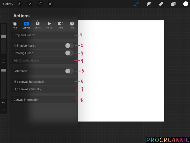 [PROCREANNIE] How to use canvas functions on Procreate ??? มาพบกันกับ ...