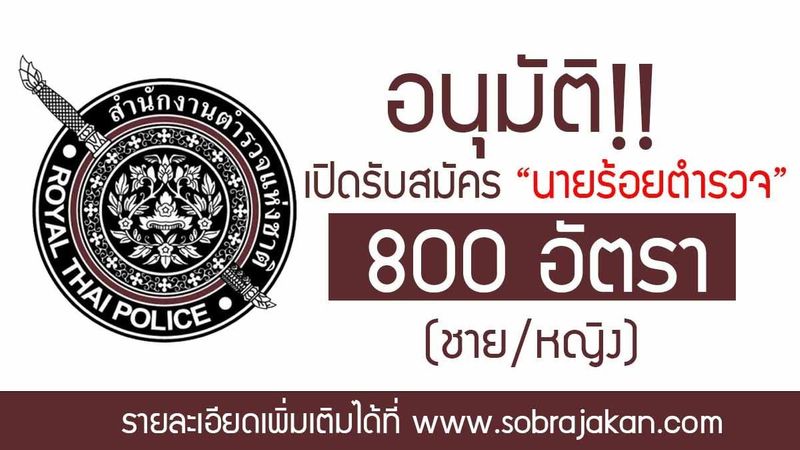 ตร. อนุมัติเปิดรับสมัครสอบตำรวจ หญิง/ชาย เป็นน