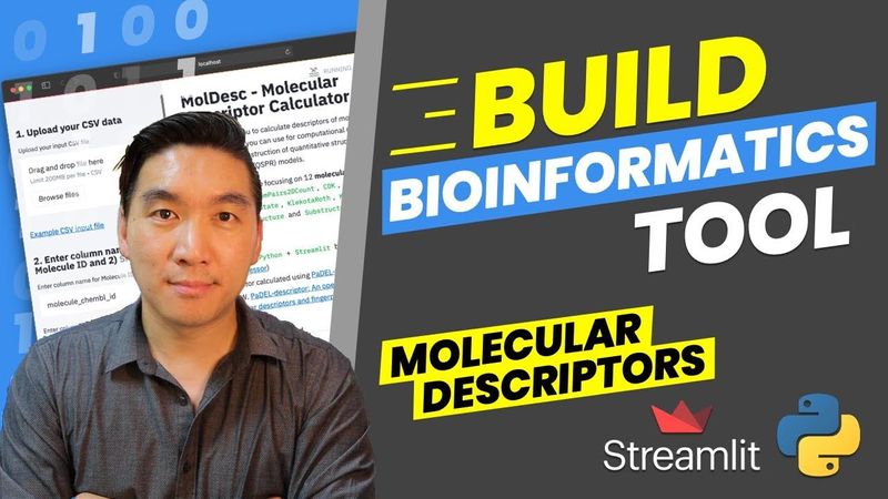 How to build a Bioinformatics web app (Molecular Descriptor Calculator) in Python | Streamlit #21