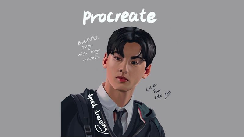 ดราฟรูป procreate portrait speed drawing : lee su ho(Cha Eun woo-ชาอึนอู) true beauty