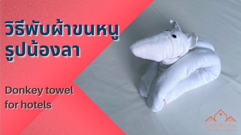 พับผ้าขนหนูรูปน้องลาน่ารักน่าเอ็นดู Donkey towel for hotels