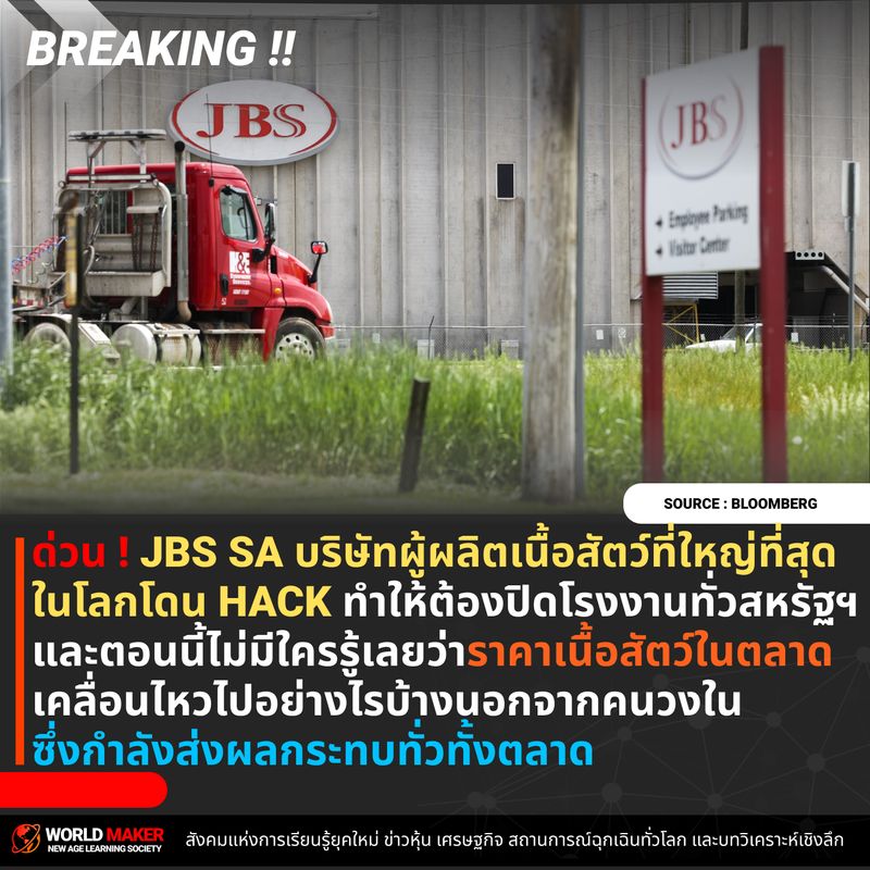 [World Maker] BREAKING !! ด่วน ! JBS SA บริษัทผู้ผลิตเนื้อสัตว์ที่