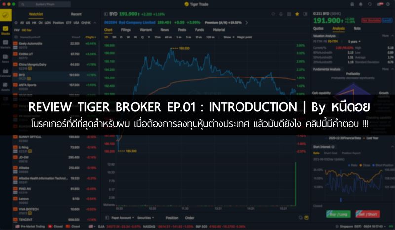 [หนีดอย] Review Tiger Broker Ep.01 : Introduction | By หนีดอย โบรคเกอร์ ...
