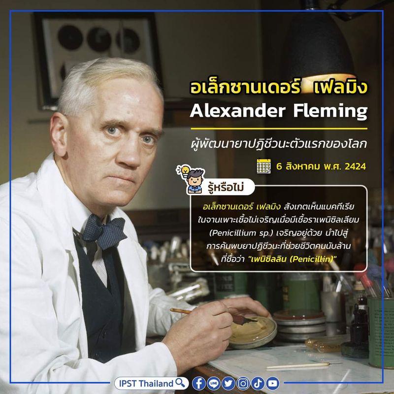 [IPST Thailand] อเล็กซานเดอร์ เฟลมิง (Alexander Fleming) ผู้พัฒนายา ...