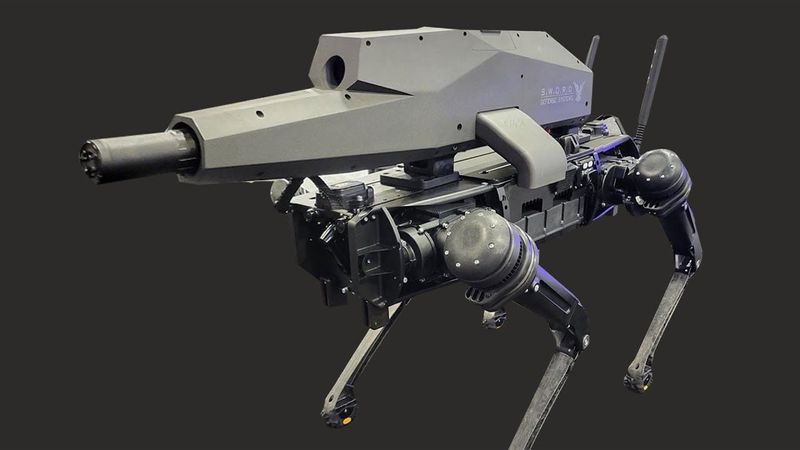 The Army testing its New Robot Dogs with Super gun Mounted On Their Backs