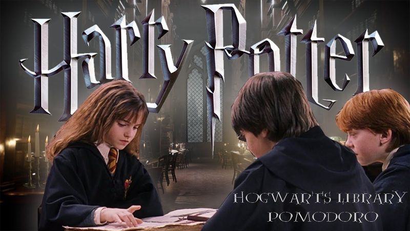Study at Hogwarts Library | Pomodoro (2 hours) Harry Potter Study With Me +Music breaks | ASMR ⚡️📚