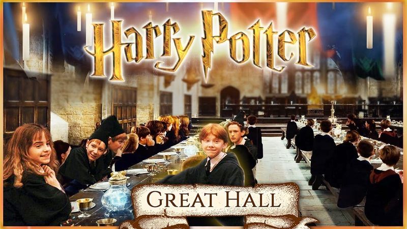 The Great Hall [ASMR] Harry potter Philosopher’s Stone Ambience ✨Dinner feast, Friends chat, Magic