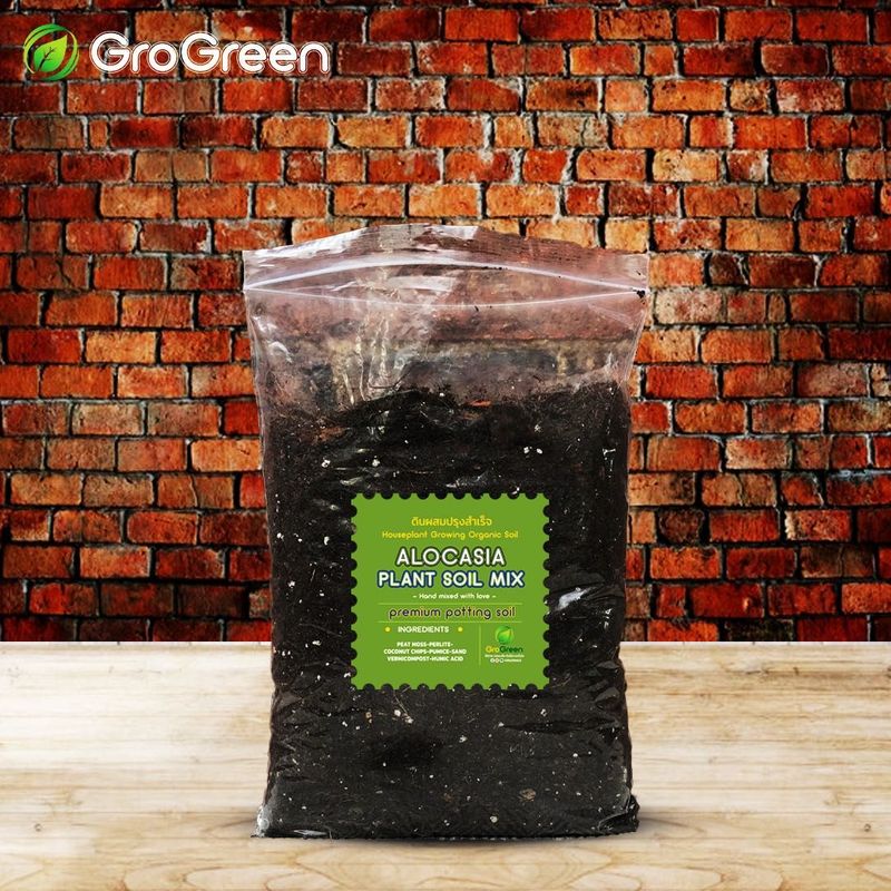 ดินผสมปรุงสำเร็จสำหรับอโลคาเซีย | GroGree : ALOCASIA POTTING MIX