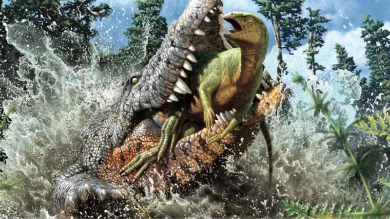 Massive ‘Killer’ Croc Discovered With The Remains of a Dinosaur in Its Stomach