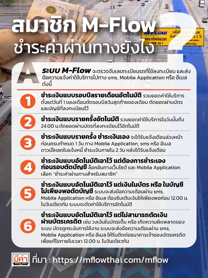 [MEKHA NEWS ข่าวมีค่า] สมาชิก M-Flow ชำระค่าผ่านทางยังไง ถาม : สมาชิก M ...