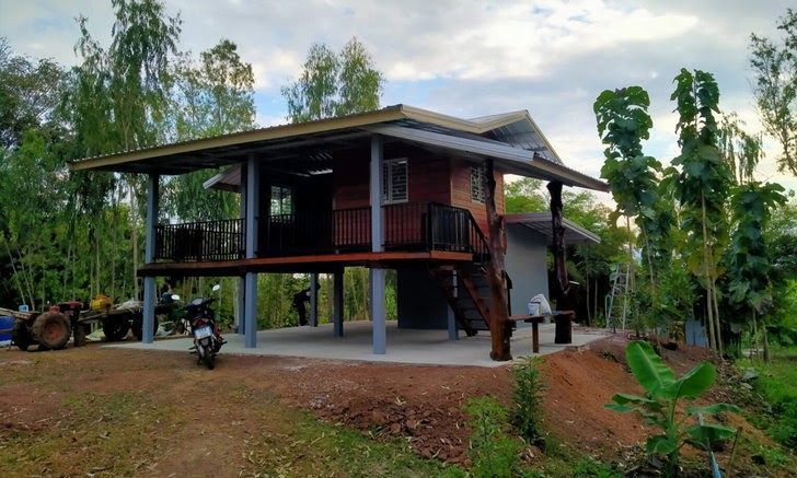 บ้านไม้ชั้นเดียวใต้ถุนยกสูง งบ 300,000 บาท