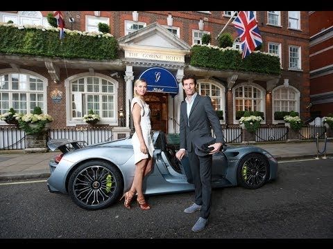 Maria Sharapova driven to Pre-Wimbledon party in a Porsche 918 Spyder