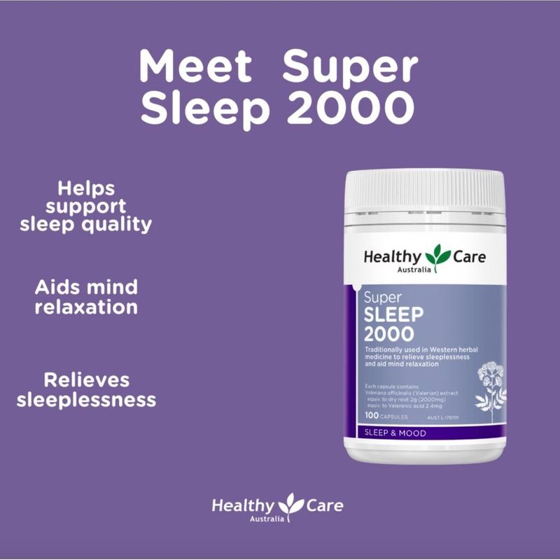💤😴Healthy Care Super Sleep (Valerian 2000mg) 100 Capsules / เฮลท์ตี้ แคร์ ซูเปอร์ สลีพ (วาเลอเรี่ยน 2000มก.) 100 เม็ด🥱🛌 | Shopee Thailand