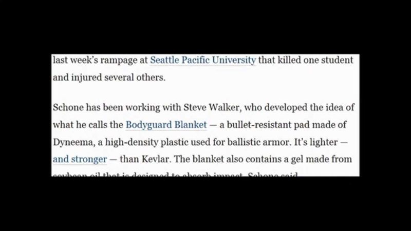 USA SCHOOL SHOOTING BULLET PROOF BLANKETS