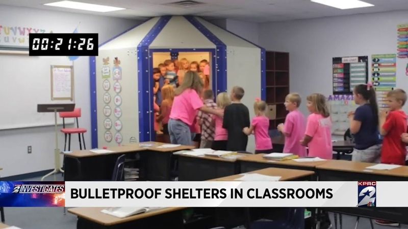 Bulletproof shelters in classrooms