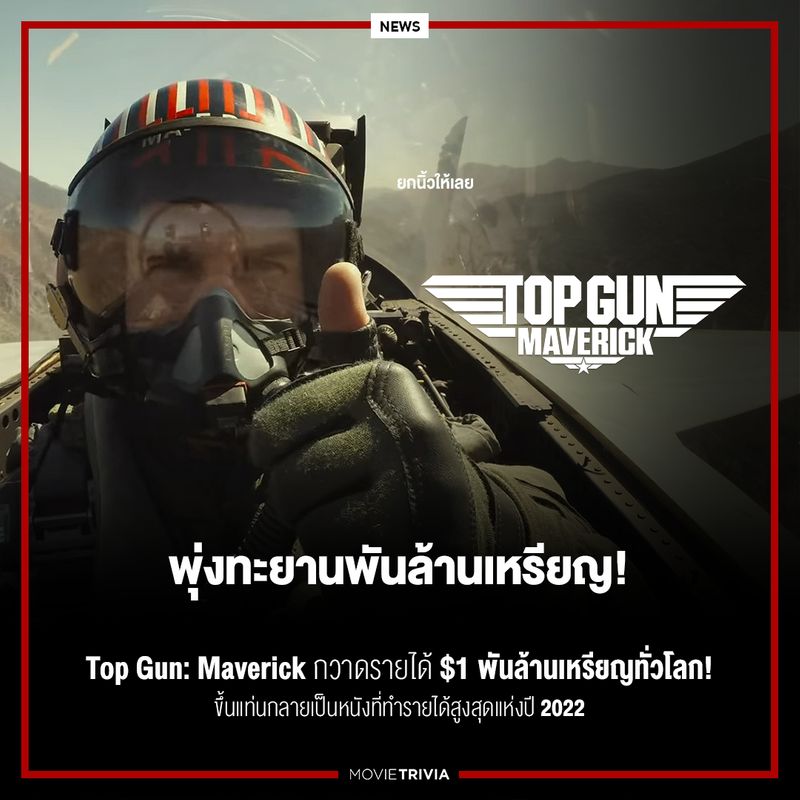 [Movie Trivia] Top Gun Maverick กวาดรายได้ 1 พันล้านเหรียญทั่วโลก