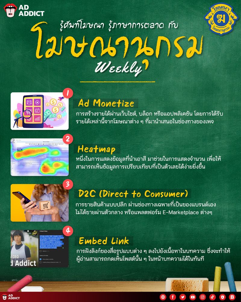 Ad Addict] ชวนไปรู้ ศัพท์ (โฆษณา) รู้ภาษา (การตลาด) กับ #โฆษณานุกรมWeekly  ที่จะทำให้คุณเข้าใจความหมายของคำศัพท์ต่าง ๆ  เพื่อให้คุณไปคุยกับใครก็รู้เรื่อง ! (1.) Ad Monetize