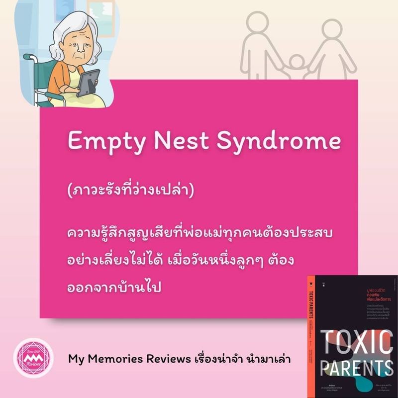 My Memories Reviews เรื่องน่าจำ นำมาเล่า] Empty Nest Syndrome 👨‍👩‍👧‍👦  ความกลัวว่าไม่จำเป็นต่อลูกแล้ว กระตุ้นให้พ่อแม่จอมบงการหลายคนปลูกฝัง ความรู้สึกไร้ความสามารถให้ลูก พ่อแม่เหล่านี้มีความกลัวในแบบที่เรียกว่า  
