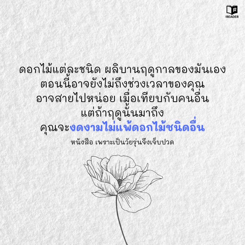 [The Reader - นักอ่านมืออาชีพ] ดอกไม้แต่ละชนิด ผลิบานฤดูกาลของมันเอง ...