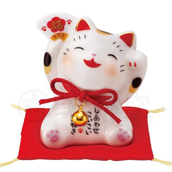 Maneki-neko, H7.5cm, Calico Cat, Both Paws Raised, Invites Good Luck , Better Fortune, Lucky Cat / Fortune Cat