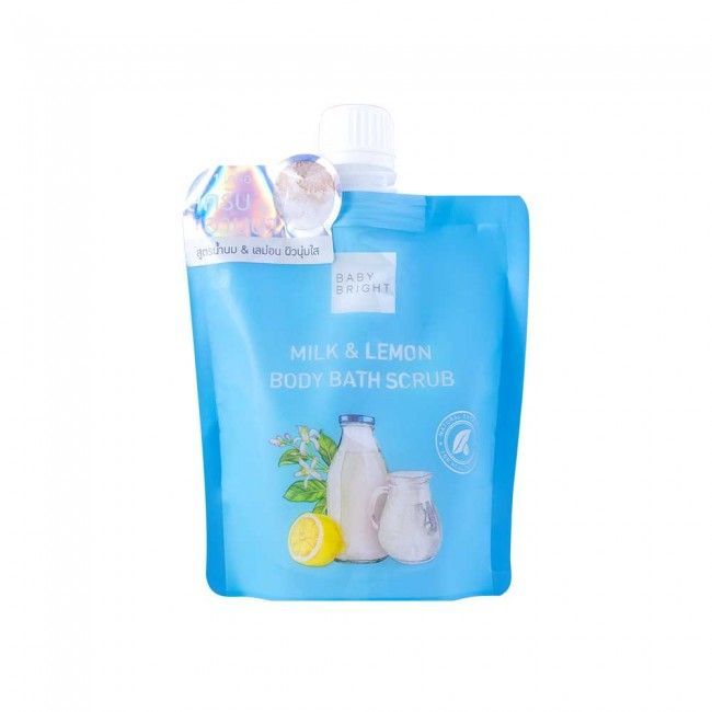 Baby Bright มิลค์แอนด์เลม่อนบอดี้บาธสครับ 250g เบบี้ไบร์ท