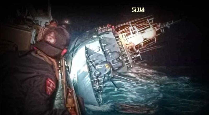 ″เรือหลวงสุโขทัย” จมใต้ผิวน้ำแล้ว กำลังพลทุกคนปลอดภัย