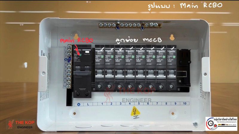 [เรียนรู้ระบบไฟฟ้า] ตู้คอนซูมเมอร์บัสบาร์เดี่ยว + เมน RCBO 👉 รูปแบบตู้ ...