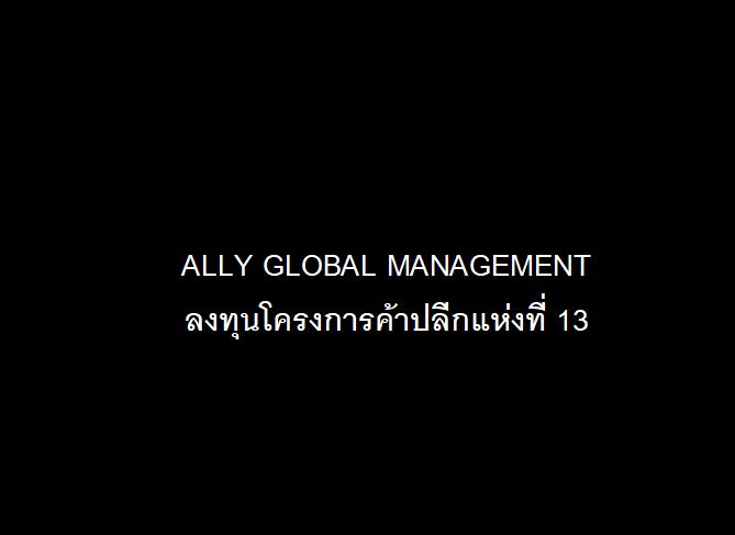 [อะหาซัง] ALLY GLOBAL MANAGEMENT ลงทุนโครงการค้าปลีกแห่งที่ 13 ALLY ...