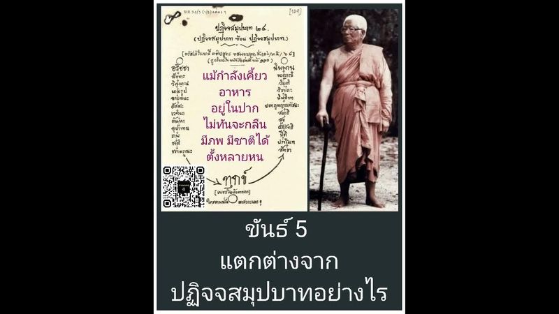 ขันธ์ 5 แตกต่างจากปฏิจจสมุปบาทอย่างไร , รวมปฏิจจฯ.http://bit.ly/3DRofu4