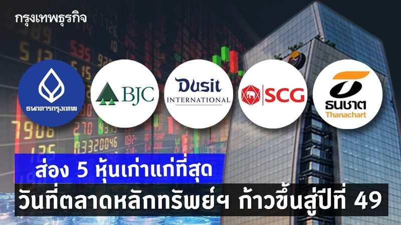 ส่อง 5 หุ้นเก่าแก่ที่สุด วันที่ตลาดหลักทรัพย์ฯ ก้าวขึ้นสู่ปีที่ 49