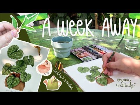A week away from work, Painting in the garden, Illustrations inspired by dad’s garden.