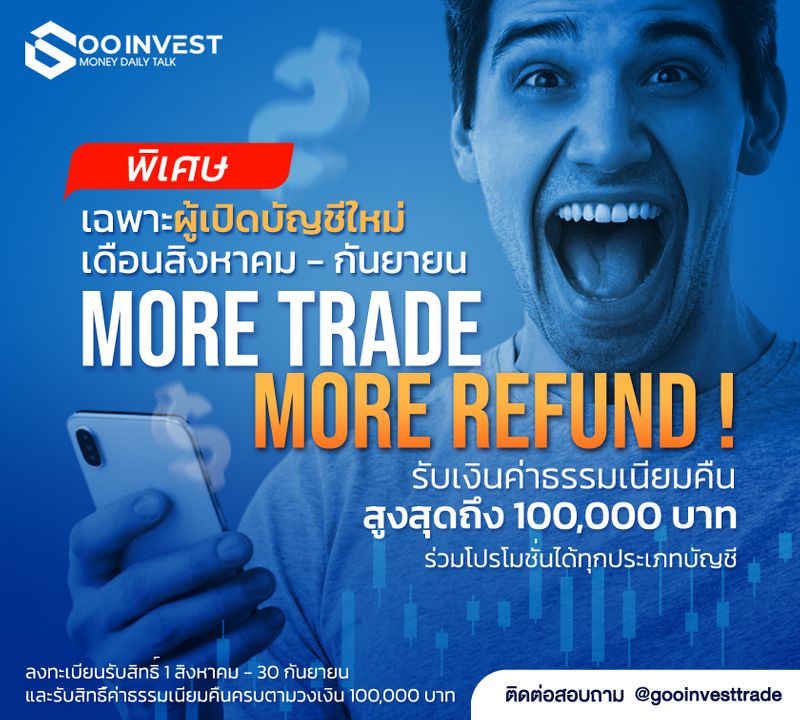 [Goo Invest Trade] ⚡️โปรโมชั่นใหม่ล่าสุด More Trade More Refund ! สอบ