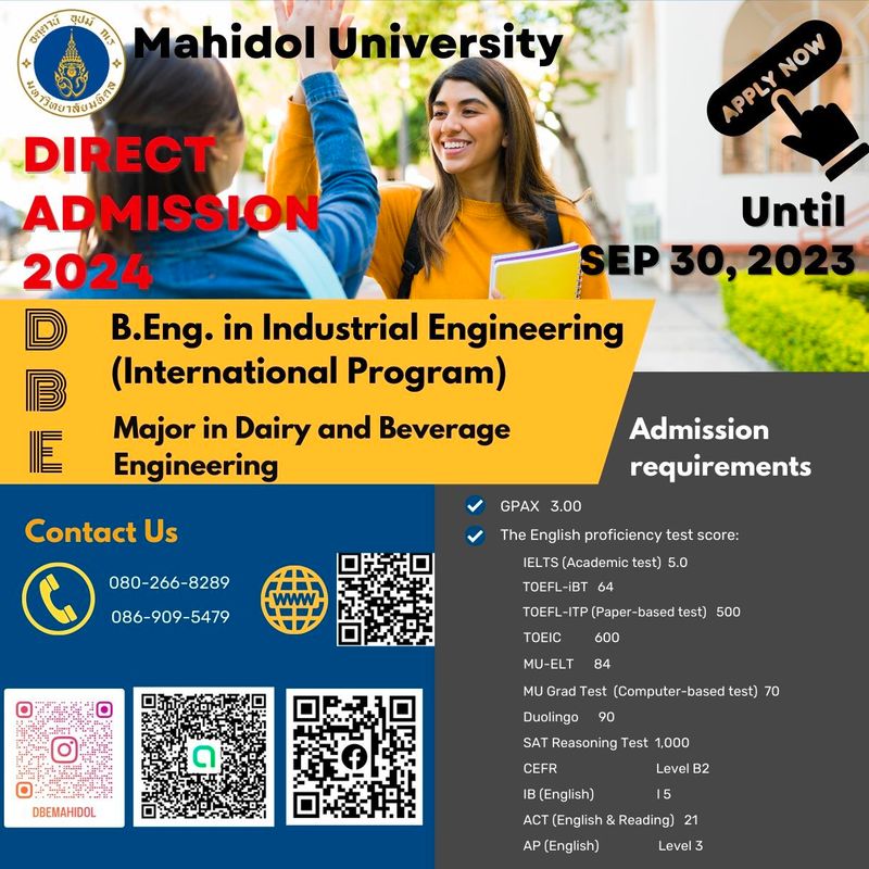 [NutriCious Thailand] 📌The Direct Admission 2024 is CALLING The