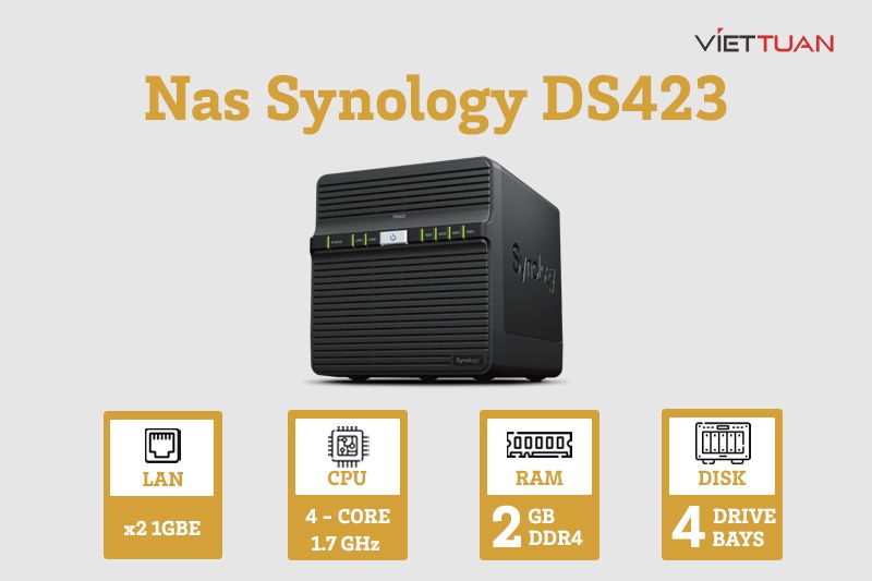 [viettuansvn] Thiết bị lưu trữ NAS Synology DS423 Synology DS423 hỗ trợ ...