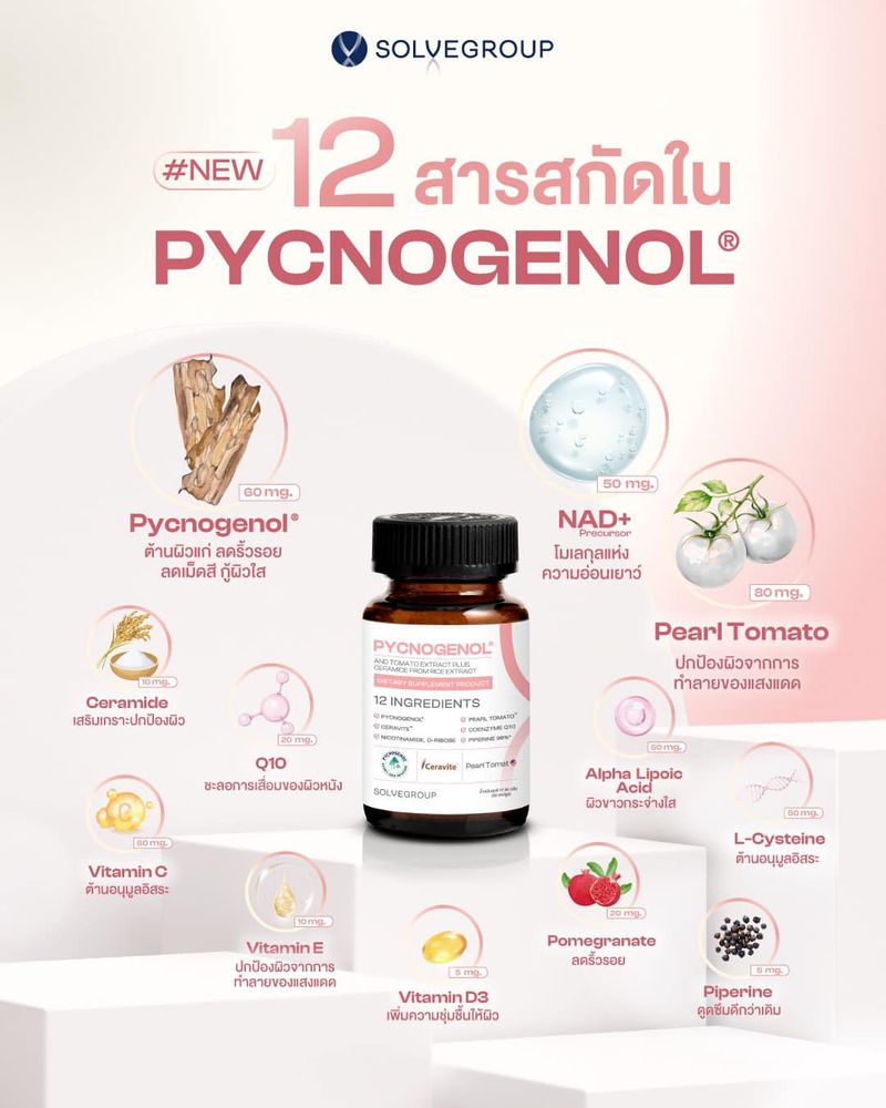 [Solve Group] ⚡️12 Super Antioxidant ที่อัดแน่นใน Pycnogenol Plus NAD+ ...