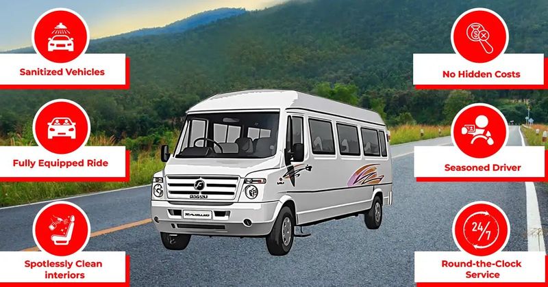 9 Seater Tempo Traveller on Rent in Delhi at Rs 24/Km