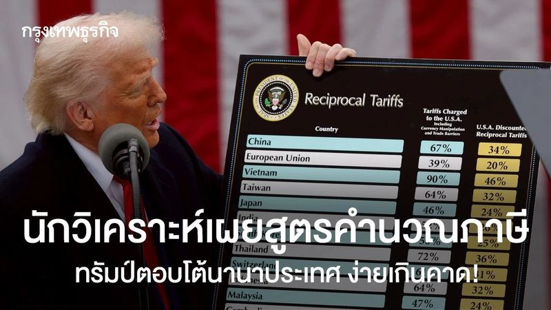 นักวิเคราะห์เผยสูตรคำนวณภาษีทรัมป์ตอบโต้นานาประเทศ ง่ายเกินคาด!