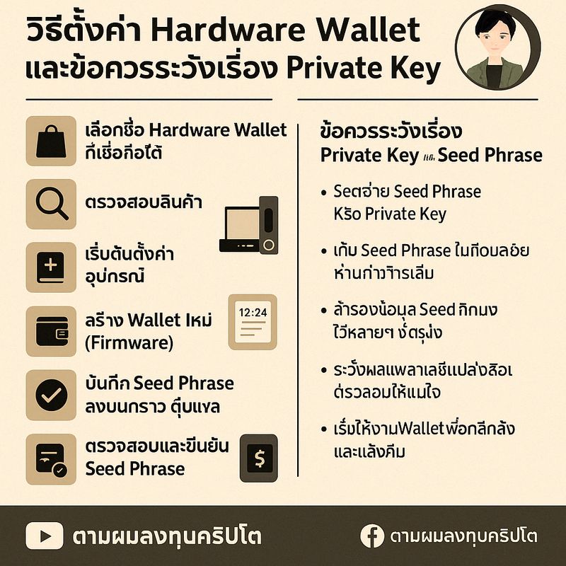 [ตามผมเทรด - Crypto & Gold] การตั้งค่า Hardware Wallet และข้อควรระวัง ...