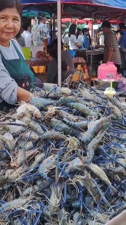 กุ้งแม่น้ำ กิโลละ 150 ตลาดนัดวัดไร่ขิงวันอาทิตย์ #shorts #thaistreetfood #สตรีทฟู้ด #สร้างรายได้