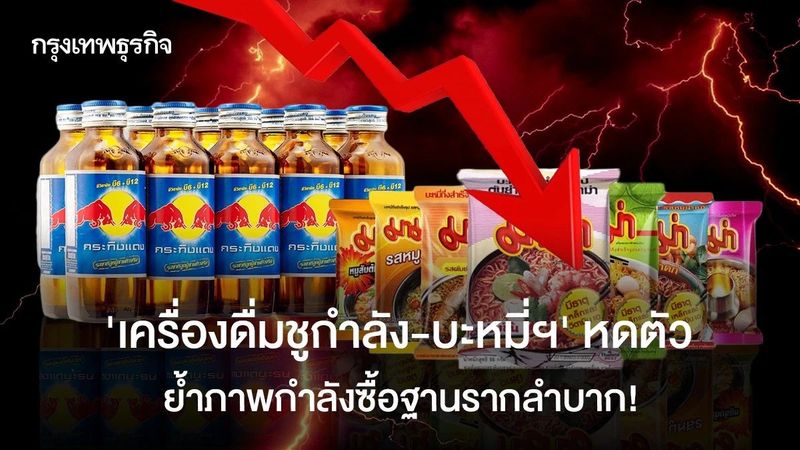เครื่องดื่มชูกำลัง-บะหมี่ฯ หดตัว ย้ำภาพกำลังซื้อฐานรากลำบาก!