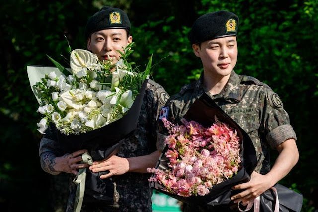 สุดปลื้ม! จีมิน-จองกุก BTS ปลดประจำการแล้ว แฟนๆ แห่ต้อนรับคับคั่ง