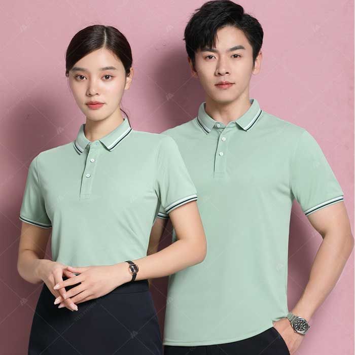 Mẫu Áo Polo Đồng Phục Công Ty Màu Xanh Bạc Hà