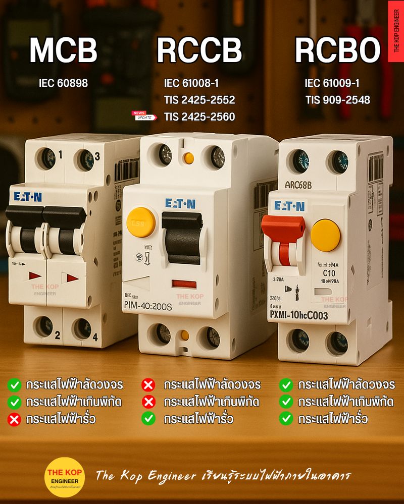 [เรียนรู้ระบบไฟฟ้า] เลขมาตรฐานและคุณสมบัติการตัดวงจรพื้นฐานของเบรกเกอร์ ...