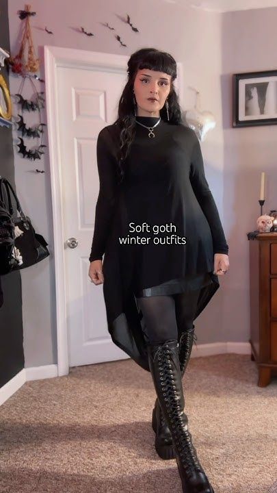 Soft goth winter outfits I’ve worn recently 🖤 #gothfashion #gothstyle #fyp #alternativefashion