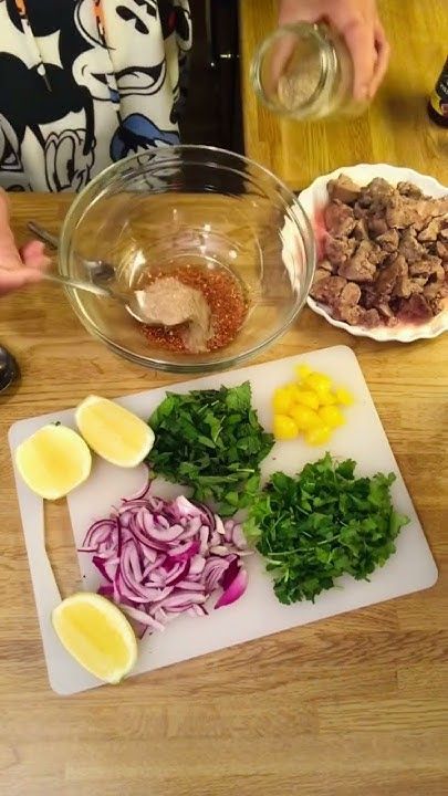 เมนูมื้อเย็นยำตับไก่ #nanแดนกังหัน #คนไทยในต่างแดน #lifestyle #ปรุงเองสไตล์เรา #WFH