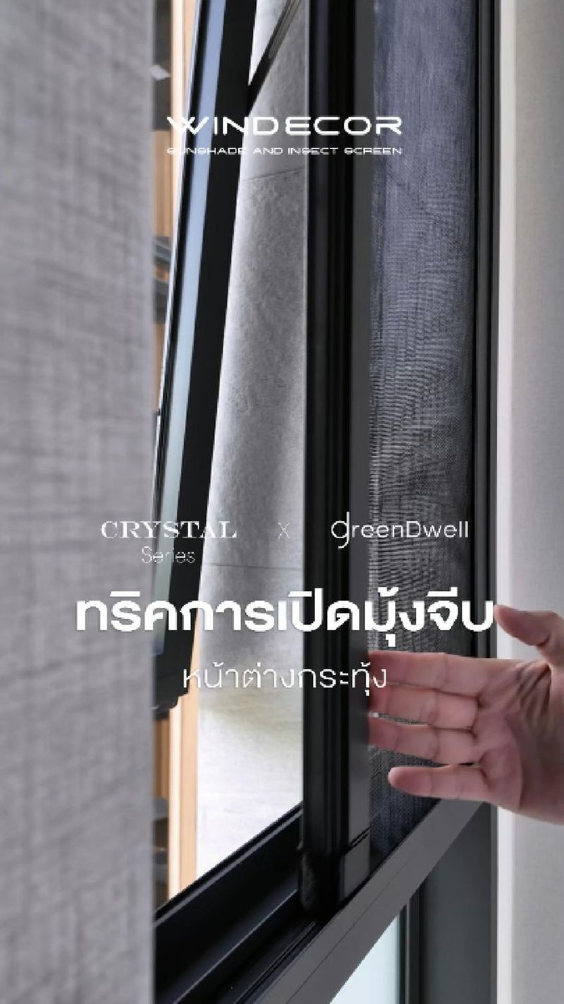 1K views · 12 reactions | ทำไมมุ้งจีบถึงต้องเป็นตัวเลือกแรก? 🤨 มาเปิดคำตอบกัน!
_
เคยสงสัยไหมว่า ทำไม ”มุ้งจีบ” ถึงมาแรงสุดๆ ในวงการออกแบบบ้านตอนนี้? 🤔 หลายคนอาจจะไม่รู้ว่ามันไม่ได้แค่กันยุงอย่างเดียว แต่ยังช่วยเปลี่ยนบ้านของคุณให้ดูทันสมัยขึ้นได้แบบไม่รู้ตัว!
_
ลองดูการเปิดมุ้งจีบที่ติดตั้งในกรอบวงกบหน้าต่างบานกระทุ้งด้วยวิธีง่ายๆ ที่คุณก็ทำได้เอง 📏 เพียงแค่เปิดหรือผลักหน้าต่างออกก่อน แล้วดึงมุ้งจีบออกมาใช้งานได้เลย! ง่ายแค่ไหน? 😏
_
โดยมุ้งจีบ Windecor ของเราร่วมกับผู้ออกแบบ GreenDwell เพื่อสร้างการออกแบบที่ใส่ใจสิ่งแวดล้อมและผู้ใช้งานภายใต้แนวคิด Well-being และ Sustainability 🌱 ออกแบบเพื่อให้บ้านของคุณเป็นสถานที่ที่สดชื่นและน่าอยู่ตลอดทั้งวัน 💡
_
อยากรู้ว่าทำไมต้องเลือกมุ้งจีบ? คลิกเลยและติดตามการออกแบบที่เหมาะกับคุณ! 🔑
_
𝗖𝗢𝗡𝗧𝗔𝗖𝗧 𝗨𝗦
• Call Center: 09 4943 5562, 061 849 9886
• LINE Official: https://page.line.me/windecor (@windecor)
• Website: https://windecor.co.th
• Crystal Design Center (CDC), Building F, 2nd Floor
• Open 10:00-19:00 (Closed on Mondays)
_
ดาวน์โหลดแค็ตตาล็อกและข้อมูลเพิ่มเติม • Insect Screens: https://bit.ly/4kmGWJO • Sun Shades: https://bit.ly/3Xq5SWR _
#มุ้งจีบ #บ้านสวย #ออกแบบบ้าน #มุ้งลวด #การตกแต่งบ้าน #Windecor #Sustainability #WellBeing #บ้านทันสมัย #มุ้งจีบไม่เหมือนใคร #ดีไซน์บ้าน #DIY #บ้าน | WINDECOR