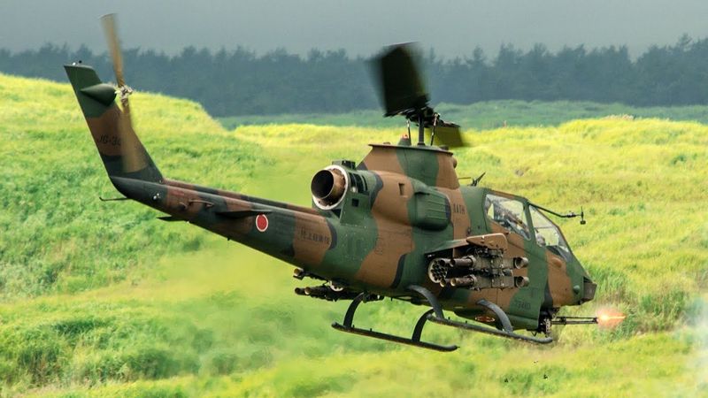 Japan’s Army AH-1S Cobra Attack Helicopter BGM-71 TOW & M197 20mm Electric Cannon Live-Fire JGSDF